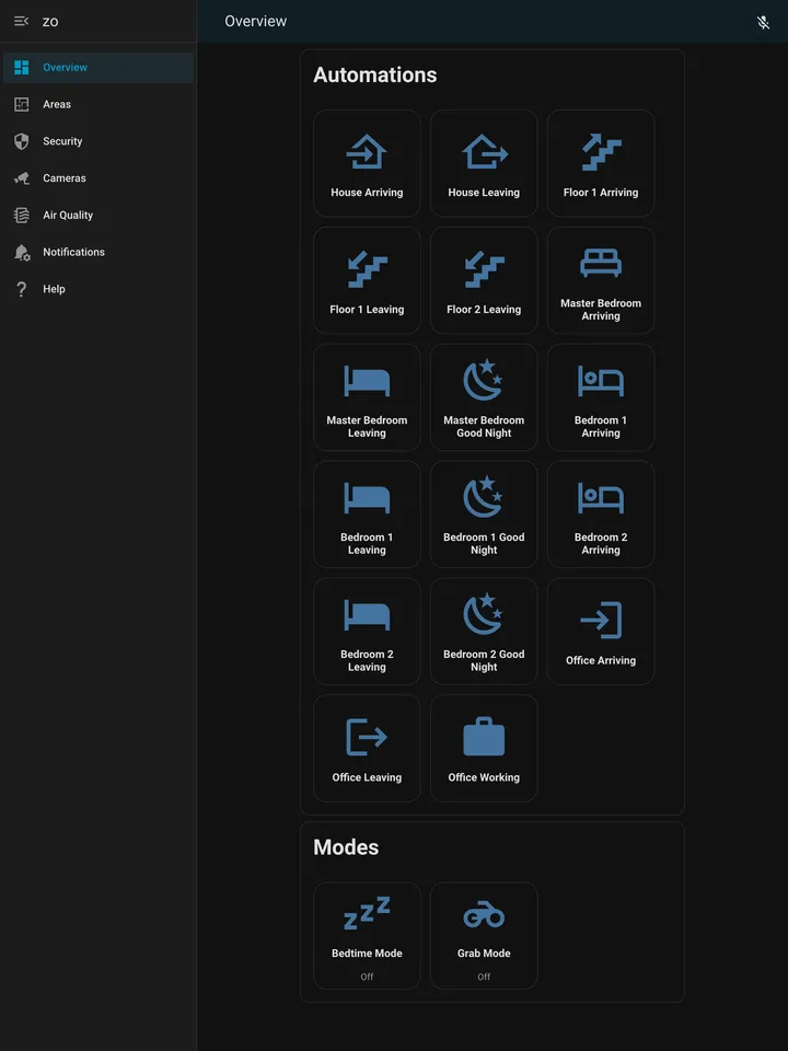Homeowner app dashboard overview screen