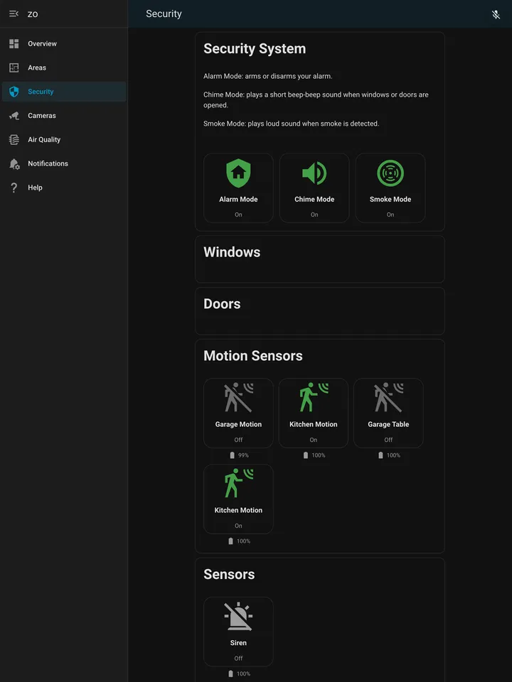 Homeowner app security screen